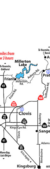 High Sierra Pack Station Map from Freeway 99