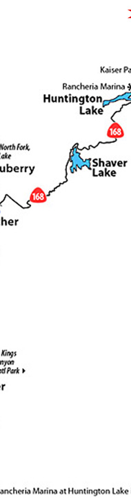 High Sierra Pack Station Map from Freeway 99